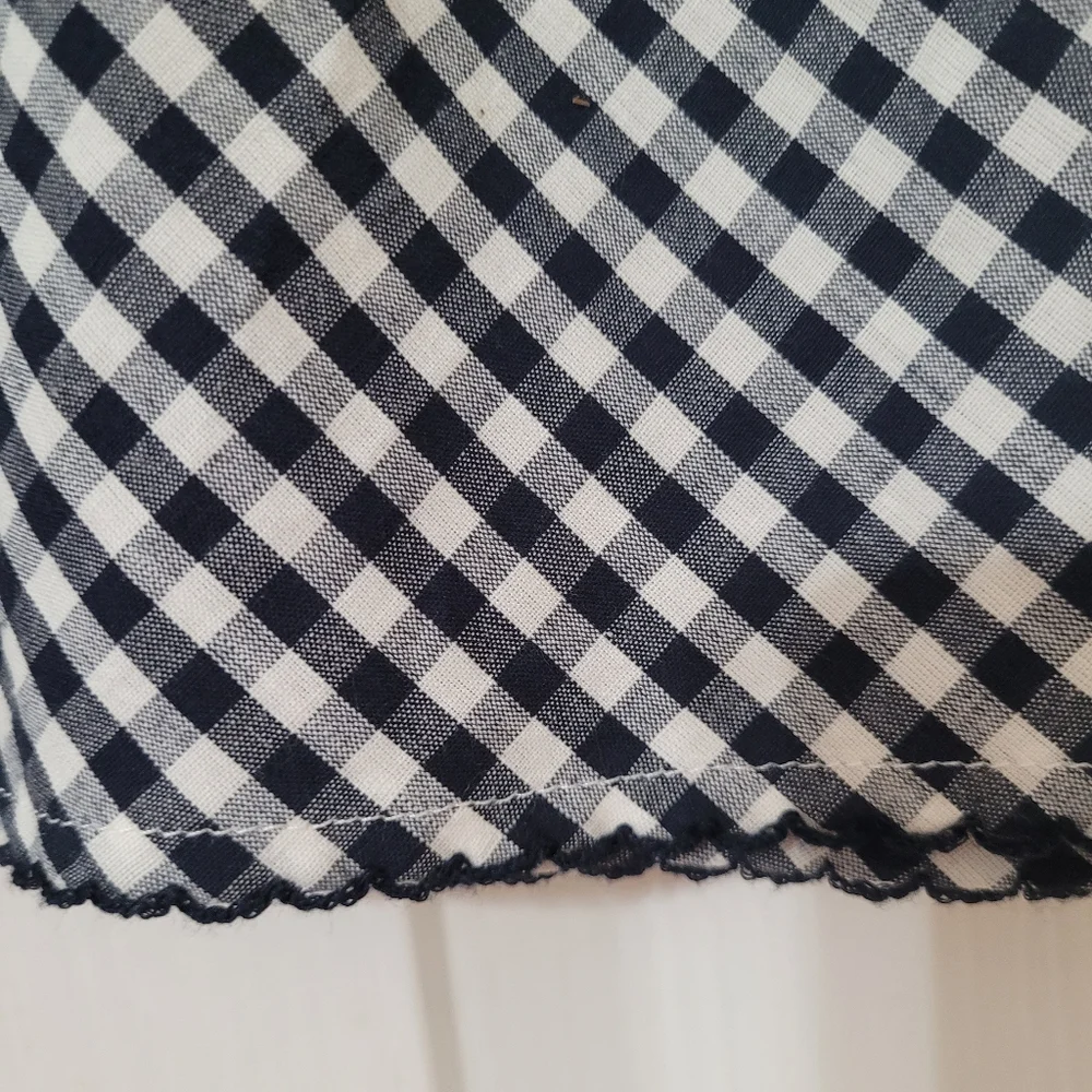 $ NWT GARB Tram Navy‎ Blue Gingham Embroidered  Dress